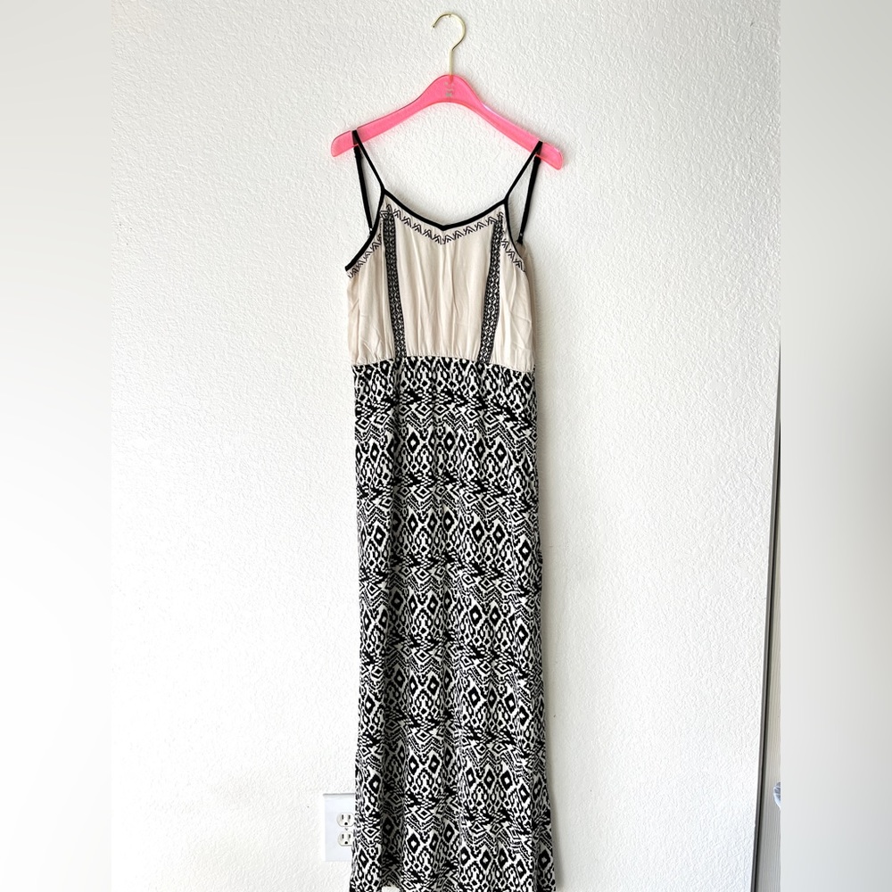 Y2K MINE Bohemian Two Toned Geo Maxi Dress Size Large